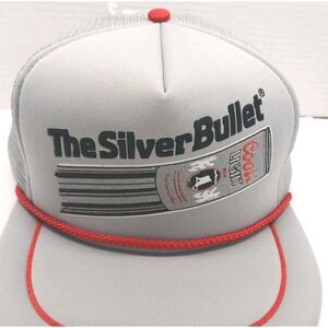 The Silver Bullet Coors Light Vintage Trucker Snapback Hat Beer 80s Vtg